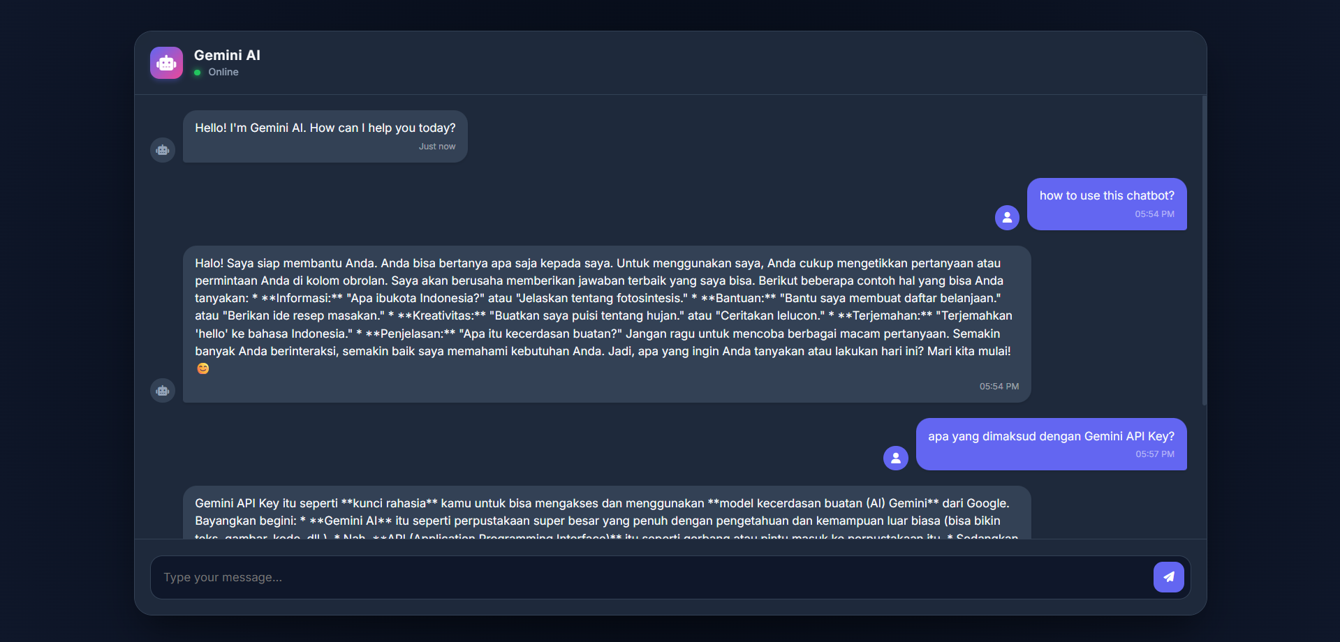 Gemini AI Chatbot