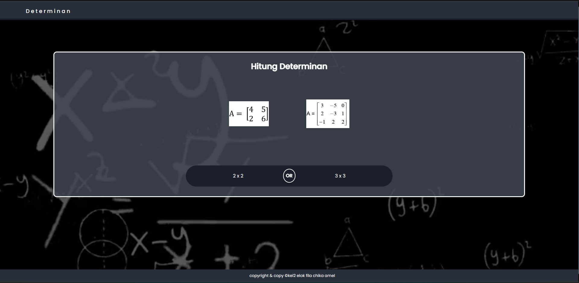 Determinant Calculator